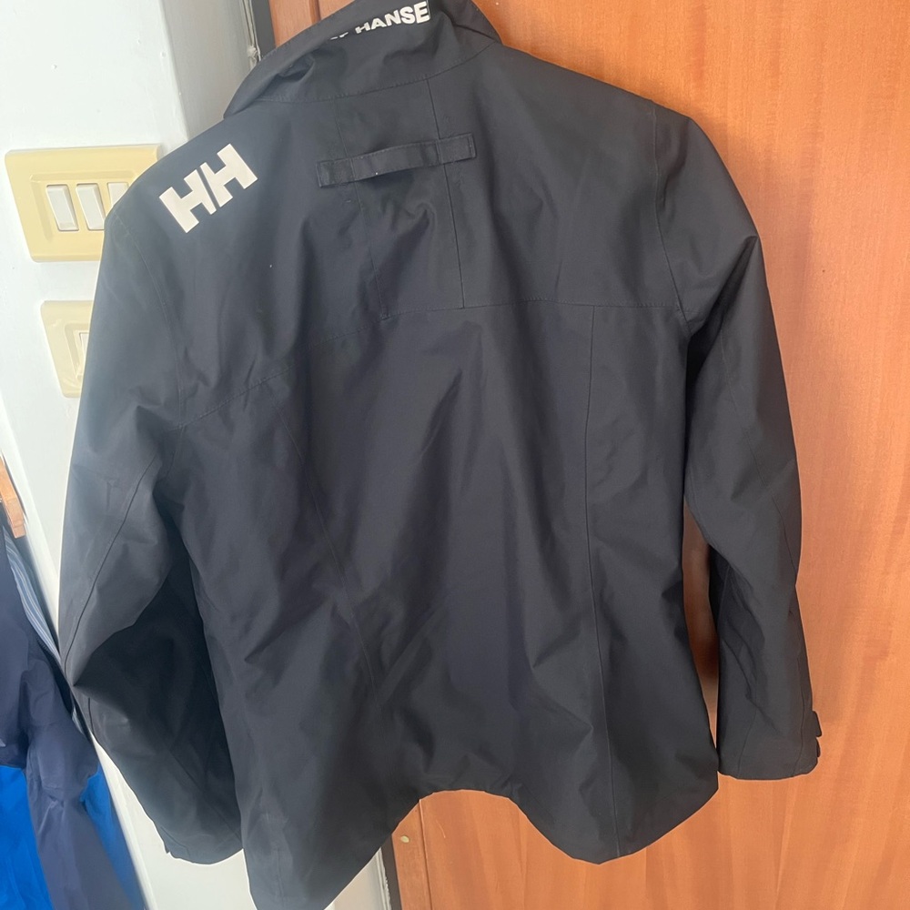 Helly Hansen Black Outdoor Waterproof Jacket with Red Accents - Picture 3 of 4